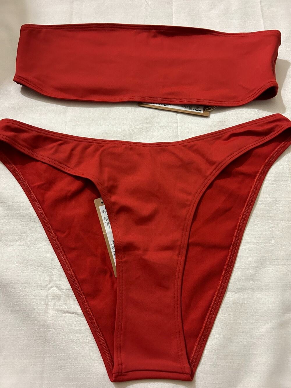 Skims NWT Swim Bandeau Top & Signature Swim Bikini Bottom Terra Size Large
